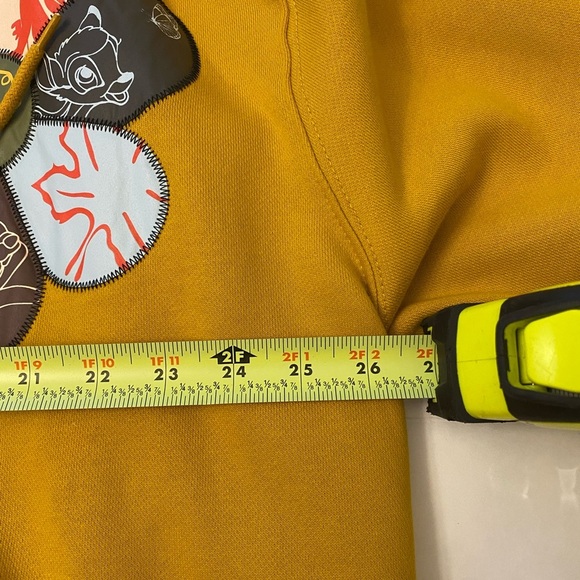 DISNEY Bambi Golden Yellow Women’s Cropped Hoodie with Colorful Patch Design, 1X - Picture 6 of 7